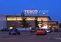 Tesco Extra at night
