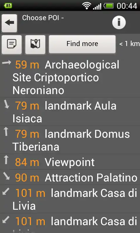 Ricerca e scelta dei poi(offline)