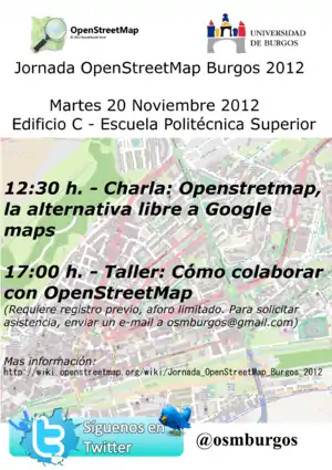 Póster de las Jornadas OpenStreetMap Burgos 2012.