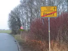 Ortsausgangsschild Pönitz