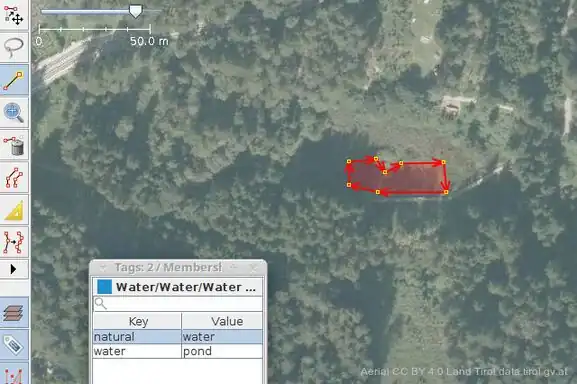 Draw contours of the pond and tag as such