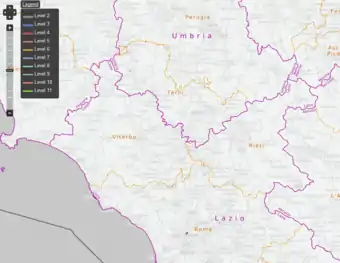 Administrative boundaries (zoom 9)