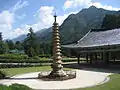 1/2 Form of a stone pagoda (historic=memorial) within a monastery.