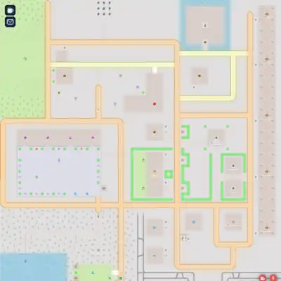 Screenshot of the OSM assembly map in the 2D rC3 world