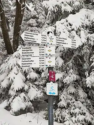 Carrefour "Hilsenberg" d'un réseau pédestre