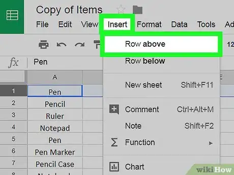 Image titled Make a Header on Google Sheets on PC or Mac Step 3