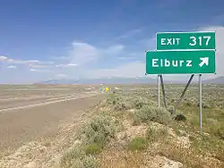 Elburz exit on Interstate 80