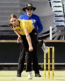 Bekker bowling for Western Australia in December 2018