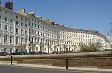 Adelaide Crescent, Hove, Brighton, Burton's houses are on the left.