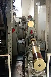 A round in a fuze setter on HMS&nbsp;Belfast