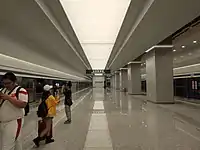 Platform and Sign of Daxing Airport Railway Station