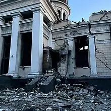 Transfiguration Cathedral in Odesa (Odesa Oblast) after Russian missile attack on 23 July 2023