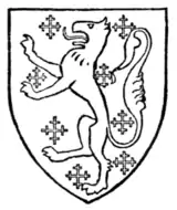 Fig. 44.—Arms of John, Lord De la Warr (d. 1398). (From MS. Ashm. 804, iv.)