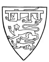 Fig. 701.—Edmund "Crouchback," Earl of Lancaster, second son of Henry III. (From his tomb.) His arms are elsewhere given: De goules ove trois leopardes passantz dor, et lambel dazure florete d'or.
