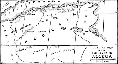 Decisive Battles Since Waterloo-outline map of the territory of Algeria.jpg