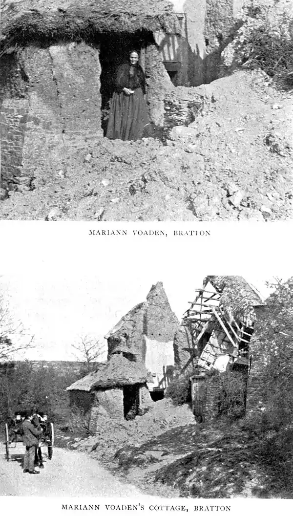alt"Top: Mariann Voaden, Bratton; Bottom: Mariann Voaden’s Cottage, Bratton