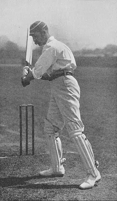 Ranji 1897 page 403 A. Ward in the attitude to cut.jpg