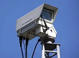 A surveillance camera at London Heathrow airport